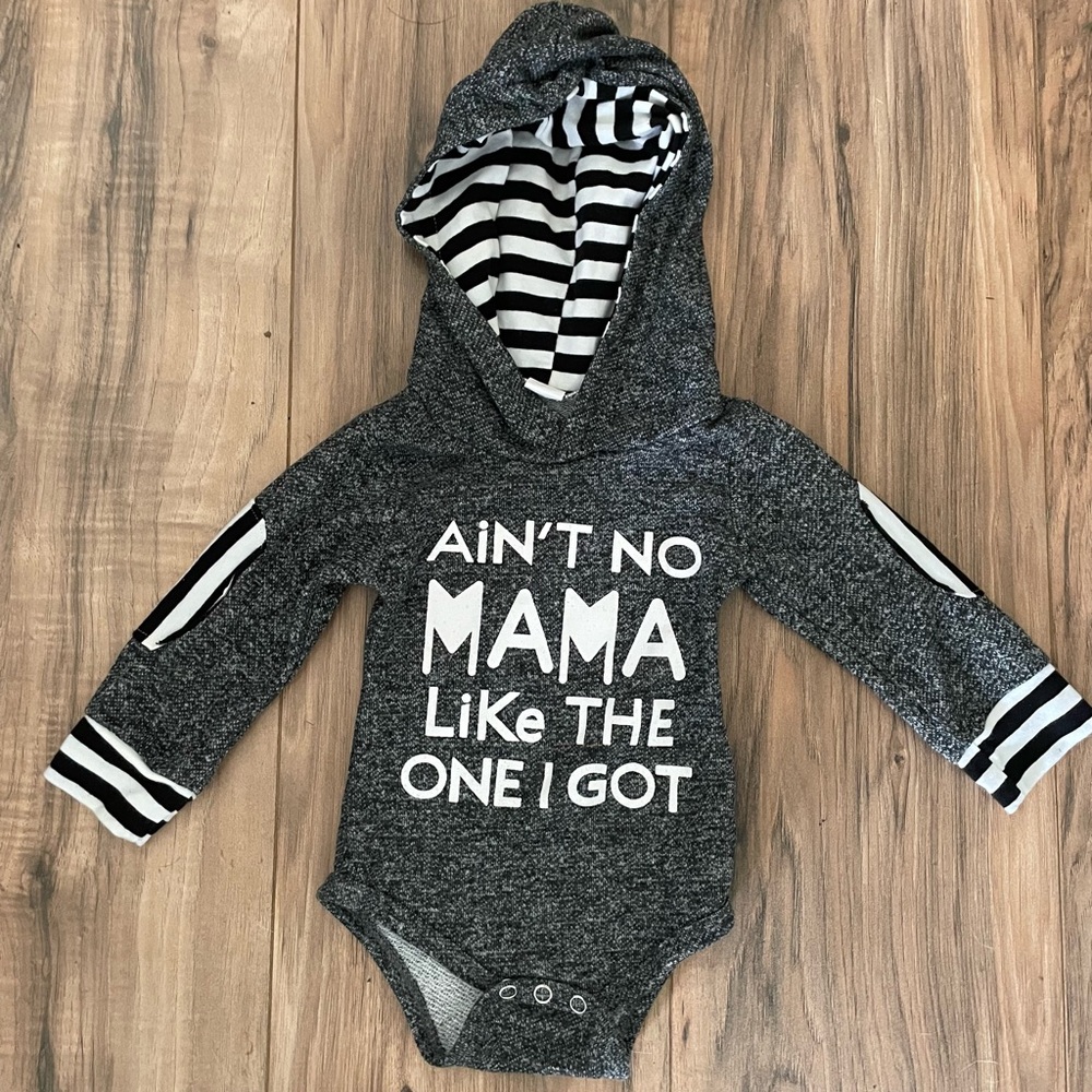 Unlisted Gray and Black Graphic Bodysuit